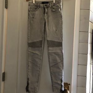 Women's Zara Moto Jeans Grey Size 4